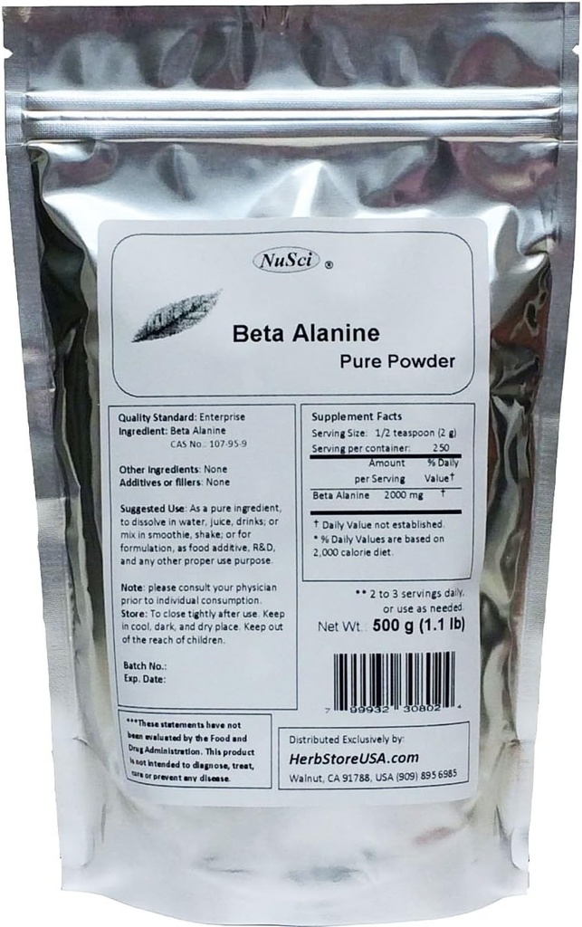 Čistý Beta Alanin prášek na vytrvalost (500 gramů (1,1 lb))