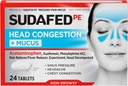 Sudafed PE Head Congestion + Mucus Tablety pro Sinusový tlak, bolest a zácpa, 24 ct
