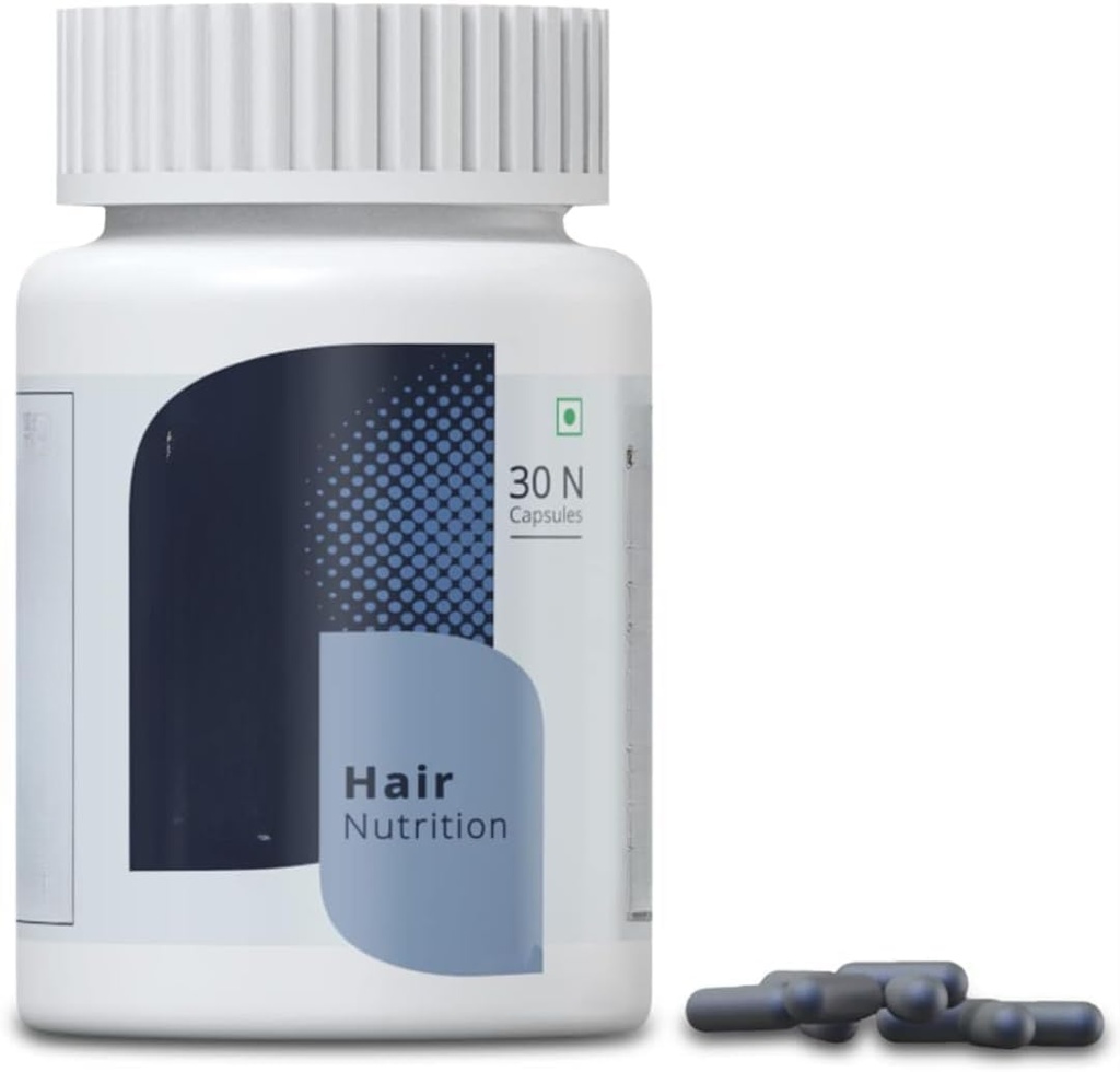 Doplněk k výživě vlasů s Biotin, Vitamíny, Minerály, Aminokyseliny a DHT Blokátory pro růst vlasů, Nurition, Posiluje a snižuje pád vlasů pro muže a ženy - 30 Veg Kapsle (1 měsíc)