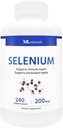 ML Naturals Selen 200mcg 240 Zeleninové kapsle. Podporuje imunitní zdraví, NSF- Certified & cGMP-Compliant