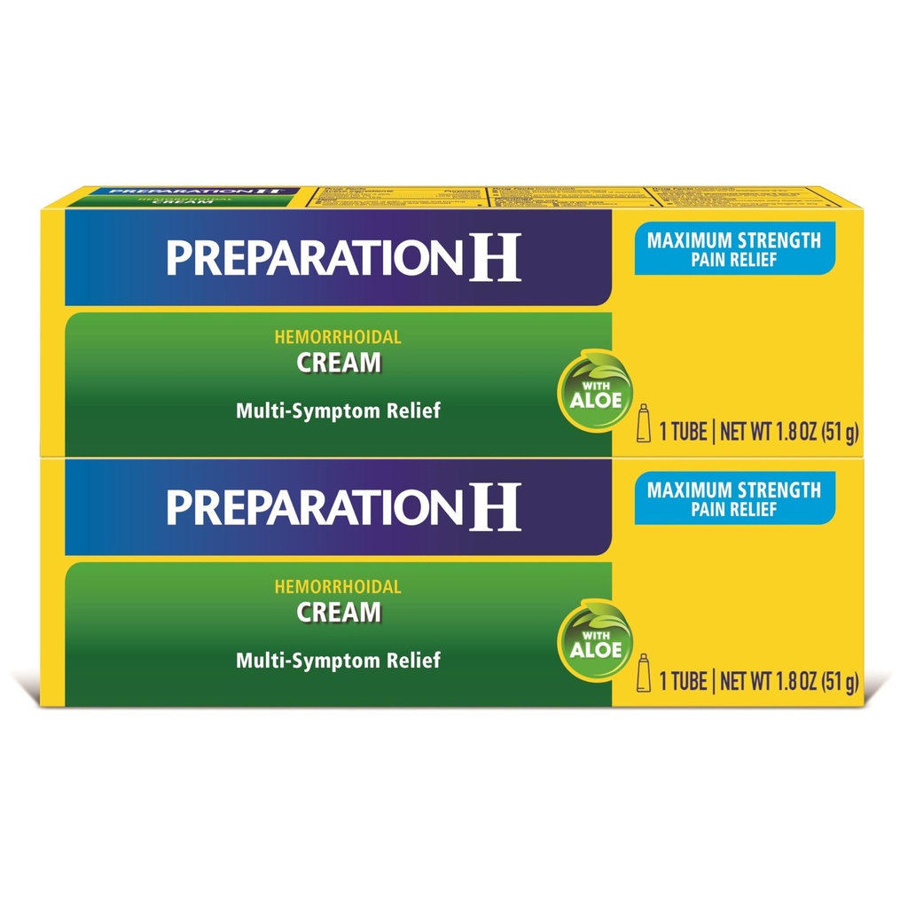 Příprava H Hemoroid Symptomatická léčebná krém (2 x 1, 8 Ounce Tube), maximální síla Multi- Symptom Pain Relief s aloe