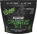ROGUE PET SCIENCE Origins 5-in-1 Horse Supplement - Peleted Equine Food Topper w / Natural Omega 3 Fish Oil - Podporuje Gut Health, Ulcer Relief & Joints-Helps Alergie, Kůže a zdraví kabátů (5 liber)