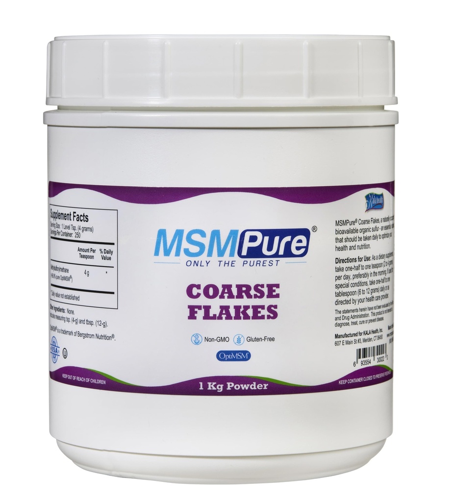 KALA ZDRAVOTNÍ MSMPURE MSM Powder Flakes - US- Made MSM for Joint Health, Skin appearement, and Hair & Nail Support - 2.2 LB, Organic Sulfur
