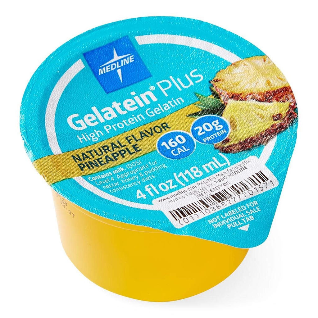 Medline Active Gelatein Plus Dodatek, Snadno sloužit, Protein a Calorie Enhanced, Ananas Flavor, 4oz. Cup (Případ 36)