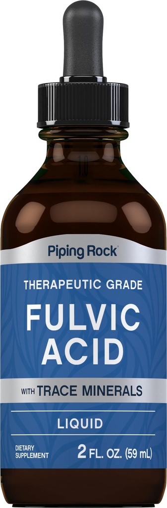 Piping Rock Liquid Fulvic Acid Drops S124; 2 fl oz S124; s stopovými minerály S124; Iontový dodatek S124; Vegetariánské, Non- GMO & gluten zdarma