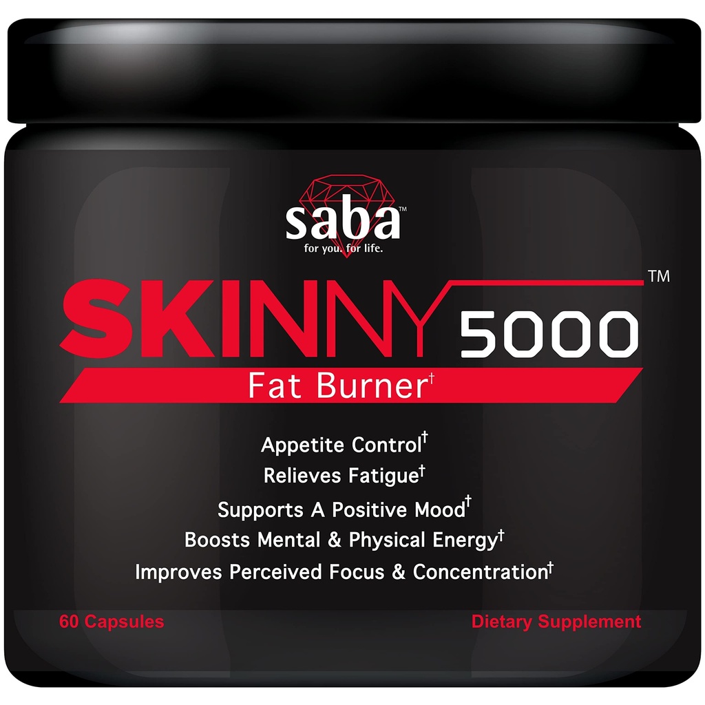 Saba Skinny 5000 -Tuk Ztráta -Váha Loss- Appetit Control -Mírné Jitter- Free Energy- Focus -60 Kapsle