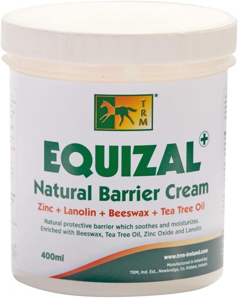 TRM Equizal Soothing Equine Barrier Kožní krém pro koně 124; Přírodní ochrana, Péče o zranění a Moisturizace s včelím voskem a oxidem zinečnatým - 13.5 fl oz (400 ml) - 13.5 fl oz