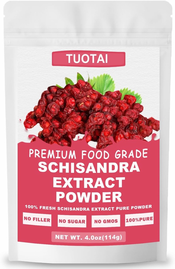 Premium Schisandra Extract 10: 1 prášek, 100% přírodní prášek, No GMO, No Additives, Vegan