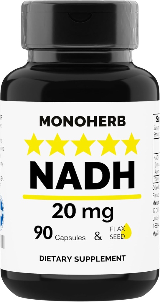 MONOHERB NADH 20 mg - 90 Vegetariánských tobolek - Reduced Nicotinamid Adenine Dinucleotide Supplementary