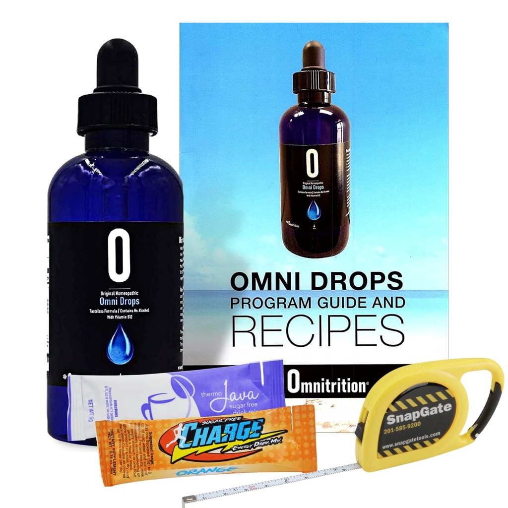 Omni Drop program, Authentic Omnitrition - Basic Bundle Includes * * * 4 oz Bottle Omni Drops with Vitamin B12 Program Guide, Vzorky a Snapgate 10 Ft. Carabiner Tape Measure