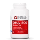 PROTOKOL PRO LIFE BALANCE DHA-500 - DHA 500mg & EPA 250mg - Dodatek k rybám - Zdraví a podpora mozku - Easy Digestion - Non- GMO & Halal - 120 Softgels