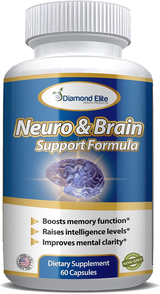 Neuro & Brain Care, Extra Strength Brain Supplement for Memory, Focus, & Clarity - Zvyšuje paměťovou funkci, Intelligence Levels & Focus, Premium Brain Health Supplement for Men & Women, 60 Kapsle