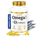 SIGNIFY NATURE Omega 3 dodatek k rybím oleji s vitaminem D3 5000 IU - 1000mg Triglyceridové kapsle pro zdraví mozku - Omega3 EPA DHA + VIT D 3-90CT