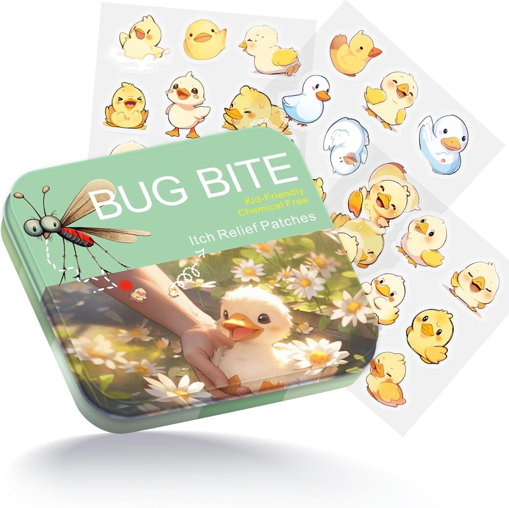Bug Bite Itch Relief Patches 54 Počet, roztomilý Duck Hydrokoloid Záplaty pro různé skupiny lidí, Cestování Essentials Itch Mosquito Relief pro různé skupiny lidí