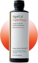 ALGAECAL Triple Power 1200mg EPA & DHA Omega 3 Rybí olej dodatek, Podpůrné mozek, srdce, kůže & kosti, tekuté emulzní mango chuť, Burp- méně, Sugar- Free, Made in USA