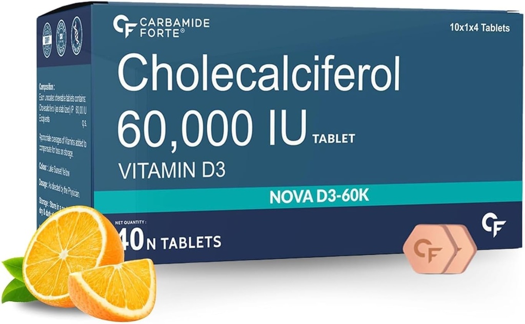 Generický vitamin D3 60000 IU - Žvýkací cholekalciferol doplněk vitaminu D pro ženy a muže - 40 tablet, Nautrální