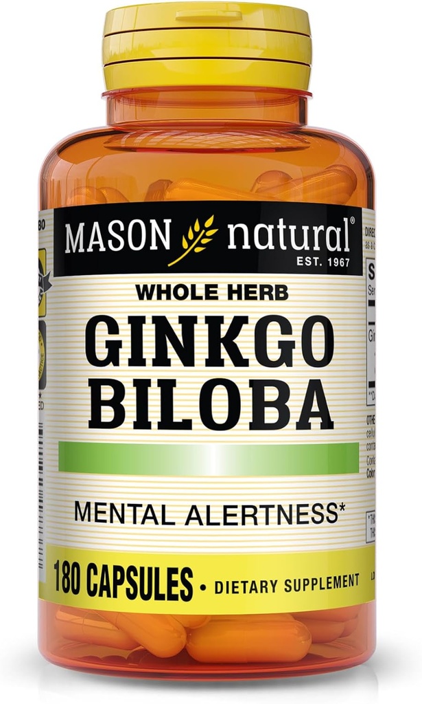 Mason Vitamins Ginkgo Biloba Kapsle, 180 Počet
