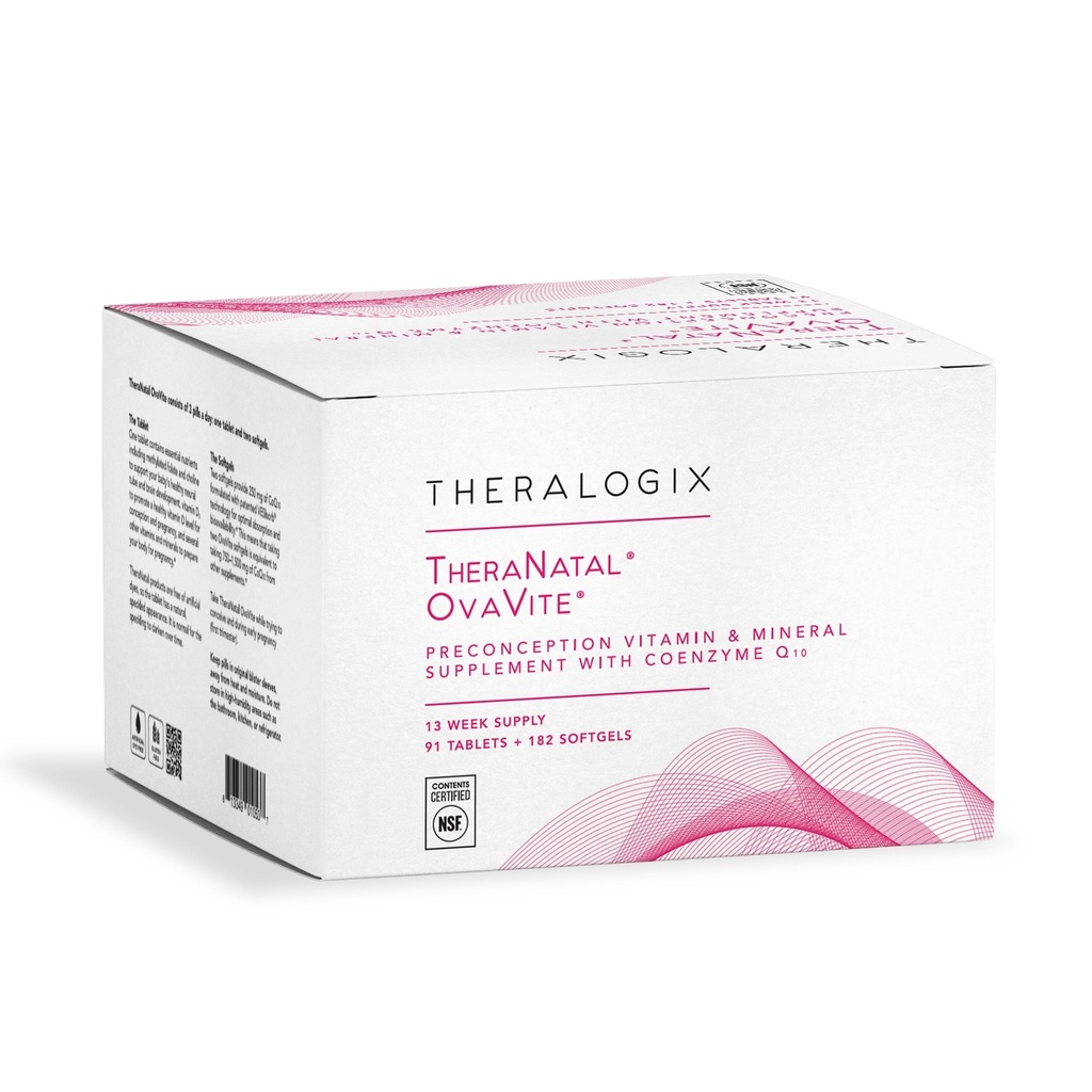 Theralogix TheraNatal OvaVite Preconception Vitamins - 13- Week Supply - Prenatal Vitamins & Fertility Dodatek pro ženy s CoQ10 * - NSF Certified - 91 Tabs, 182 Softgels (91 Služeb)