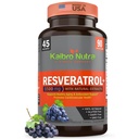 Kaibro Nutra Resveratrol Dodatek, 1500mg Extra Strength Trans Resveratrol, Quercetin s japonskými Knotweed Extracts, Anti- Aging, Radiant Skin and Immunity Support, Vegan & Non- GMO, 90 Kapsle