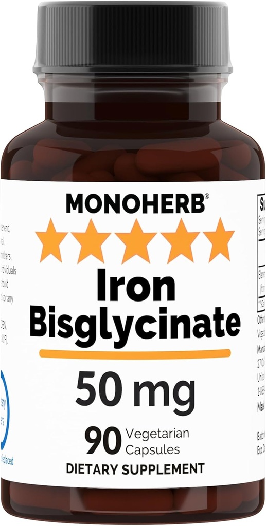 Iron Bisglycinát 50 mg - 90 Veg Kapsle - 50 mg elementárního železa na tobolku