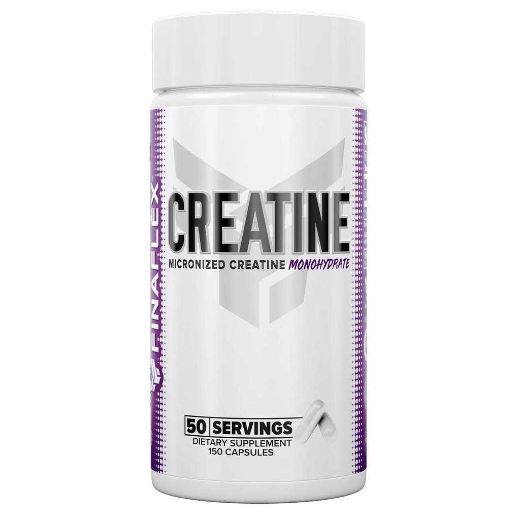 FINAFLEX Čistá CREATINE - 150 Kapsle - Promotes Svalová síla, Velikost a výkon - 100% Čistá, Mikronizované Creatin Monohydrát - NSF Certifikované - 50 Služeb