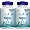 15 Day Cleanse, Gut and Colon Support, Advanced 15 Day Gut Cleanse Detox pro ženy a muže s Senna, Cascara Sagrada & Psylium Husk, Non- GMO, 30 Kapsle