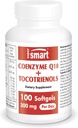 Supersmart - Coenzym Q10 + Tocotrienols 300mg / den (patentovaný & biologický dostupný) - CoQ10 dodatek s tocotrienoly - Palm Oil Extract PHARMA124; Non- GMO & Gluten Free - 100 Softgels