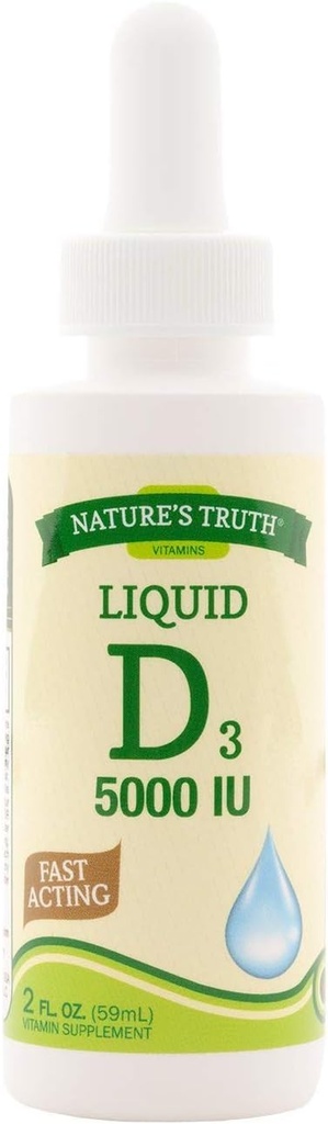 Příroda je pravda D3 5000 IU rychle působící doplněk vitamínu Liquid - 2 oz, balení 5