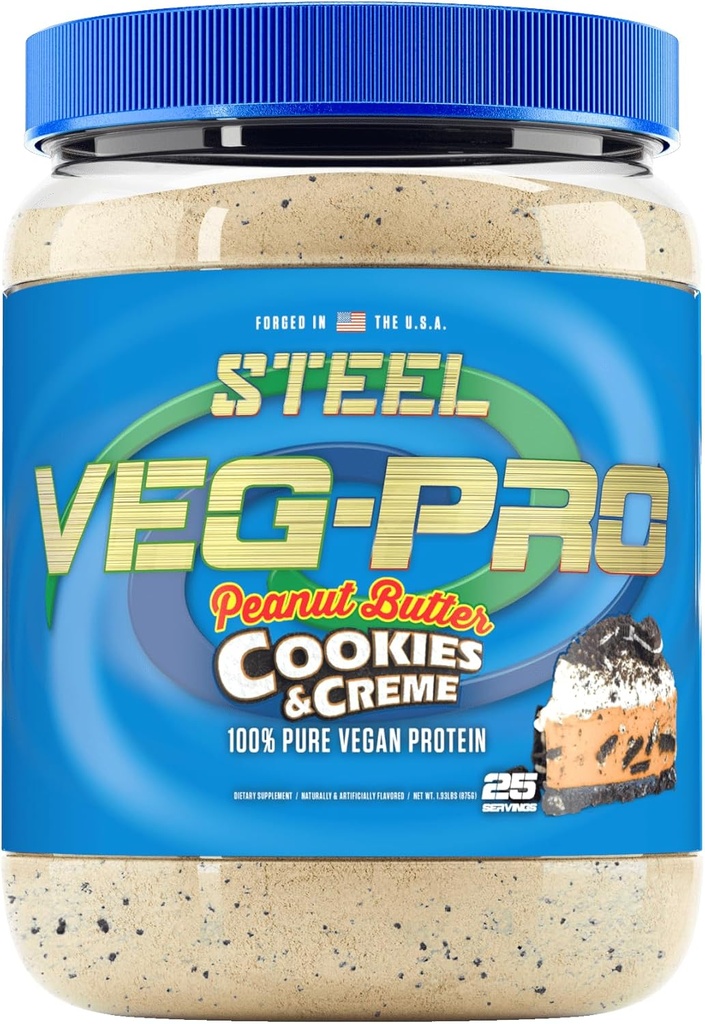 Ocelové doplňky Veg- PRO 124; Vegan Protein Powder, Peanut Butter Cookies & Creme OF 124; 25 Servings (1,93lbs) OF 124; Vegan Protein Powder s BCAA Amino Acid OF 124; Non Dairy Butters 124; Low Carb Formule