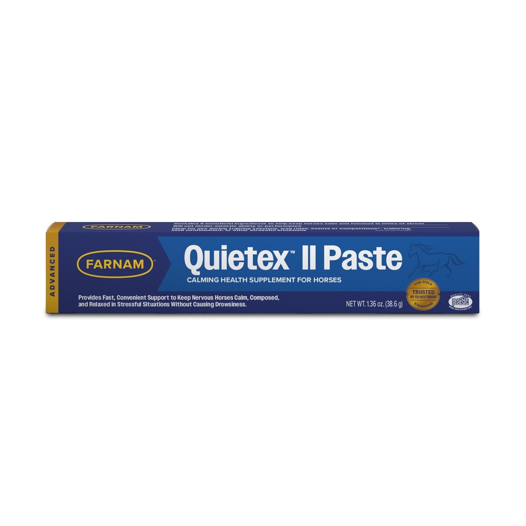 Farnam Quietex II Horse Calming Doplněk Paste pro koně, Pomáhá řídit nervové chování a udržet koně v klidu & složené ve stresových situacích, 32.5 ml injekční stříkačka
