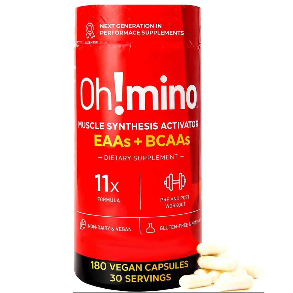 Mino Essential Amino Acids Dodatek. Kapsle s kofeinem. Všech 9 EAA, BCAA a Perfektní Amino pro cvičení, Amino Energy, a Building Muscle, a Recover Faster.