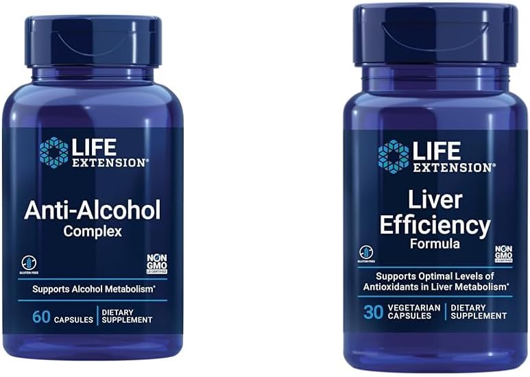 Life Extension Játra Podpora zdraví Bundle s anti- alkoholový komplex a vzorec účinnosti jater
