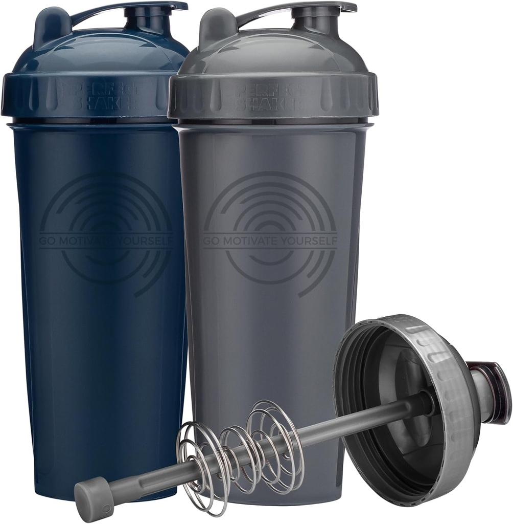 28-Ounce Shaker láhev s Action-Rod Mixer 124; Shaker Cups s motivační citace 124; Protein Shaker láhev je BPA zdarma a myčka nádobí bezpečné 124; Gray & Navy