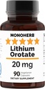 Lithium Orotate 20 mg Elemental Lithium per Capsule - 90 Vegetariánských kapslí