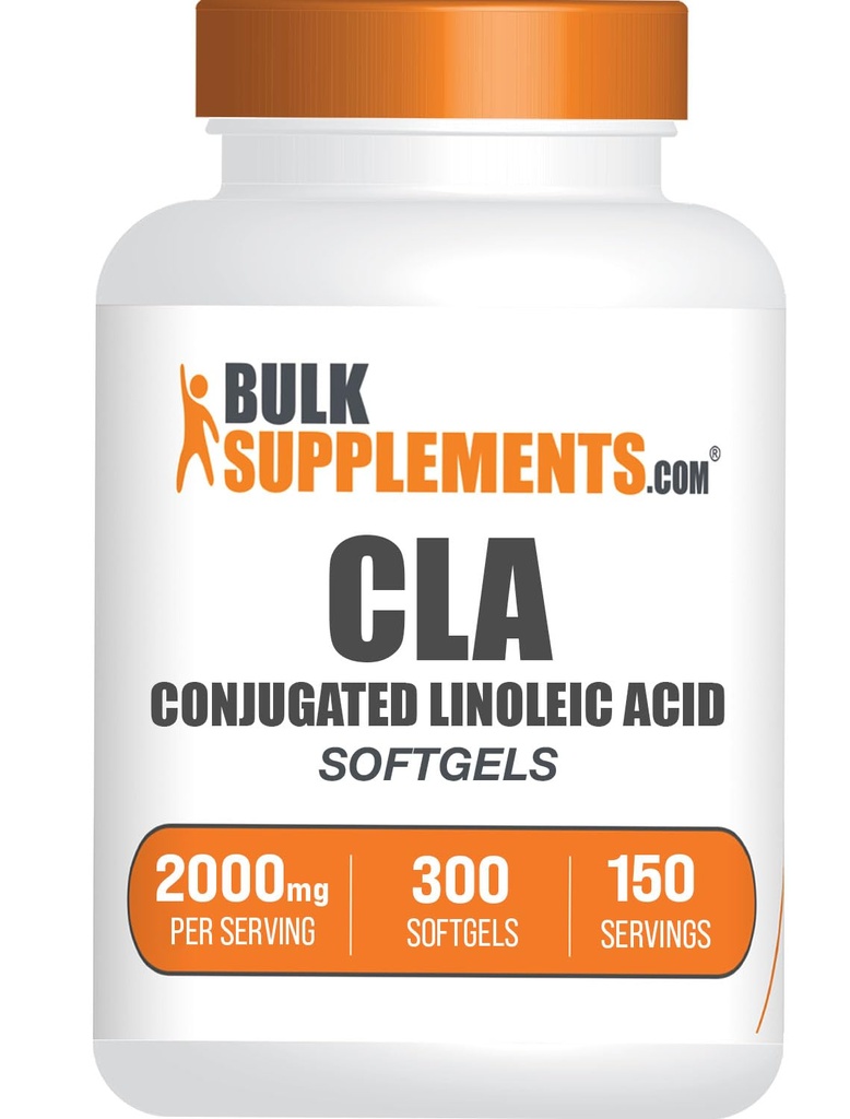 BulkSupplements.com Conjugated Linoleic Acid Softgels - CLA doplňky, CLA 2000mg, CLA Safflever Kapsle, CLA pilulky - 2 CLA Softgels per Serving, 150denní dodávky, 300 Softgeles