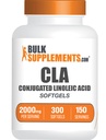 BulkSupplements.com Conjugated Linoleic Acid Softgels - CLA doplňky, CLA 2000mg, CLA Safflever Kapsle, CLA pilulky - 2 CLA Softgels per Serving, 150denní dodávky, 300 Softgeles