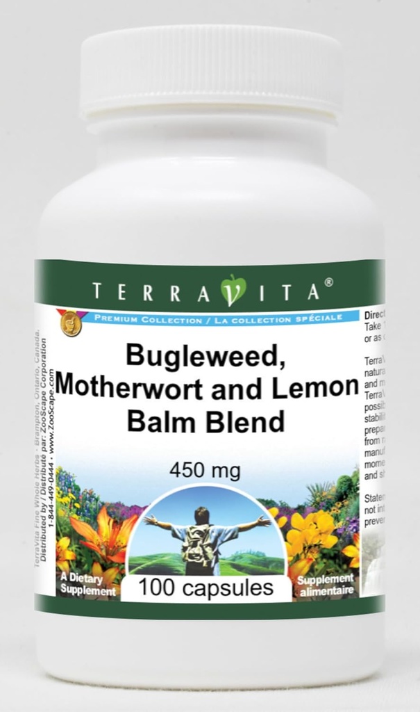 Podpora štítné žlázy - Bugleweed, Motherwort a Lemon Ball - 450 mg (100 tobolek, ZIN: 511178) - 2 balení