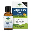 Čisté horské botaniky Ochucené vitamíny D Kapky - Oranžová a citronová ochucená tekutý vitamín D3-2000iu per Serving - 1oz Lahvička
