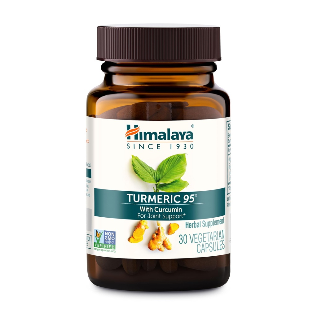Himalaya Turmeric 95 dodatek s kurkumin / kurkuminoidy, Společná a svalová podpora, Optimální flexibilita a mobilita, 600 mg, Non- GMO, Vegan, Gluten zdarma, 60 Kapsle, 60 Day Supply