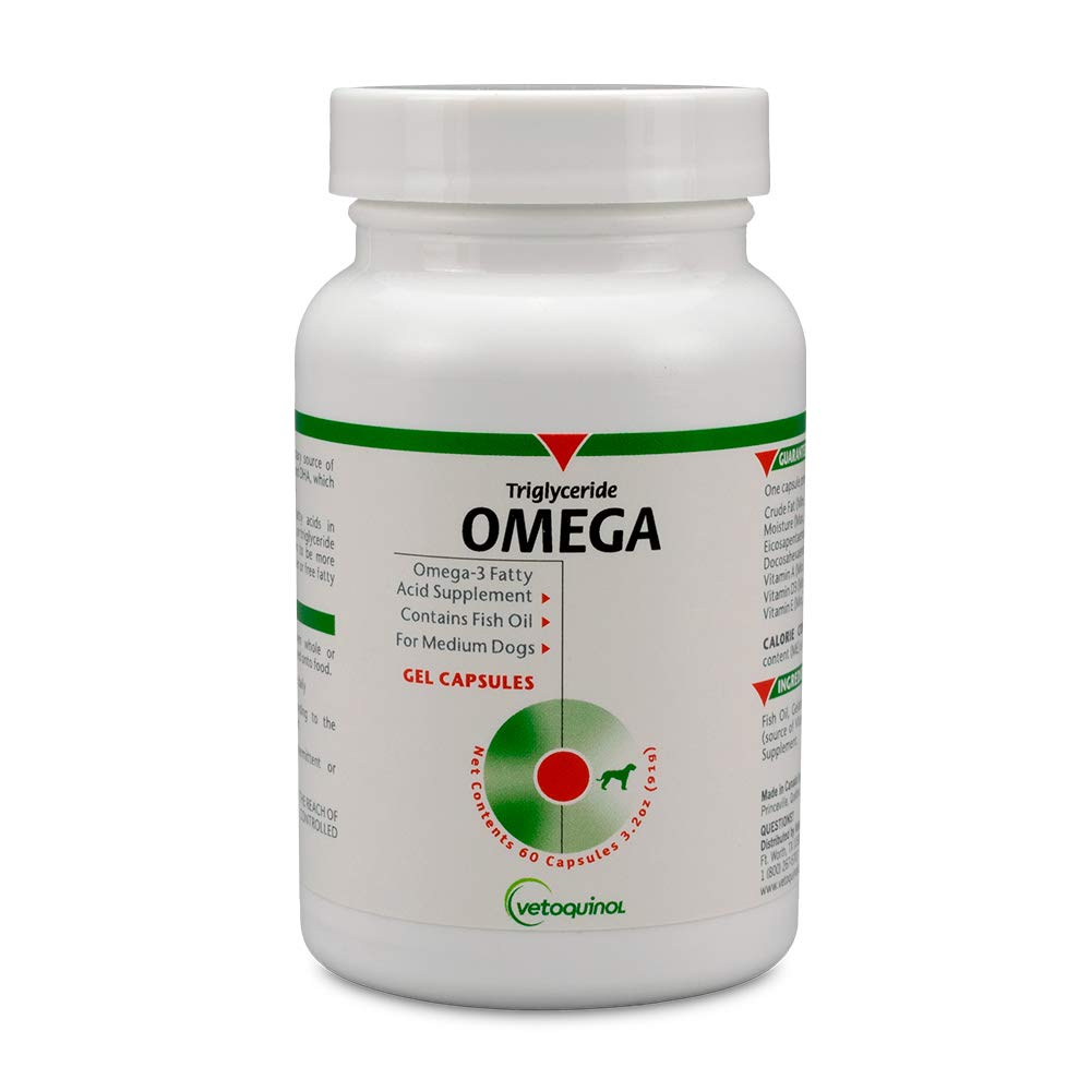 Vetoquinol Triglycerid Omega Downdog Kapsle, Medium- Plemeno: 30-60 lbs, 60ct