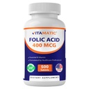 Vitamatická kyselina listová 400 mcg - 500 Vegetariánských tablet - Vitamin B9