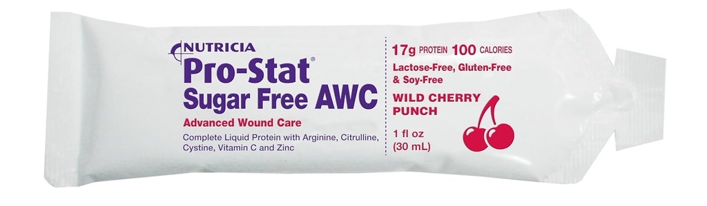 Pro- Stat AWC Sugar- Free Protein Packets, Wild Cherry Punch, 1 oz (96 hrabě) - Zdravotnické potraviny pro péči o zranění, Muscle Recovery, Laktosa & gluten- Volný dodatek