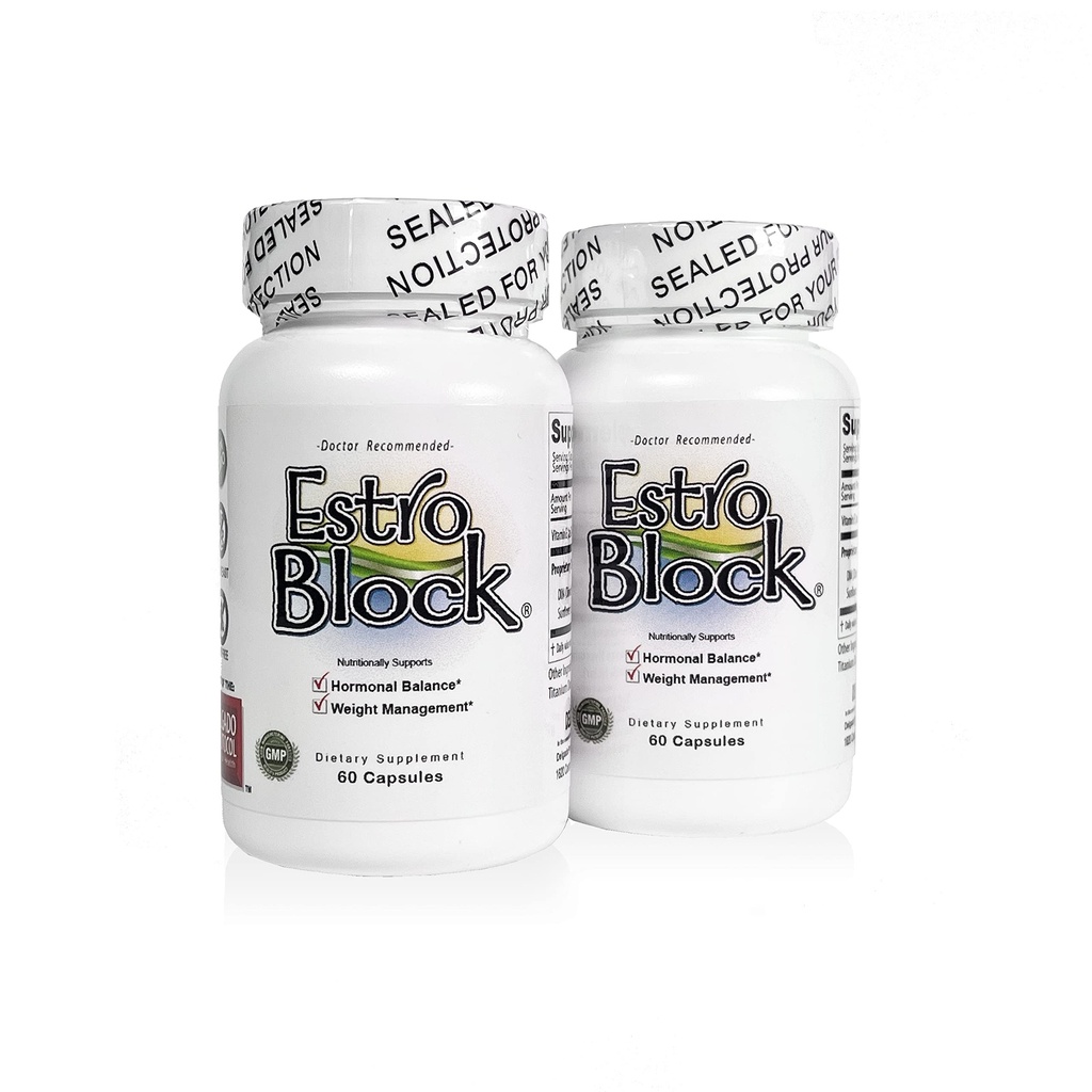 Estroblock - 2- Pack 120 Kapsle Celkem - DIM & Indole 3-Karbinol pro přírodní Hormonální Hormon Balance, Acne - Anti Toxic Estrogen Aromatáza Inhibitáza Block. Vegan, Soy- Free, Dairy- Free, Non- GMO (2)