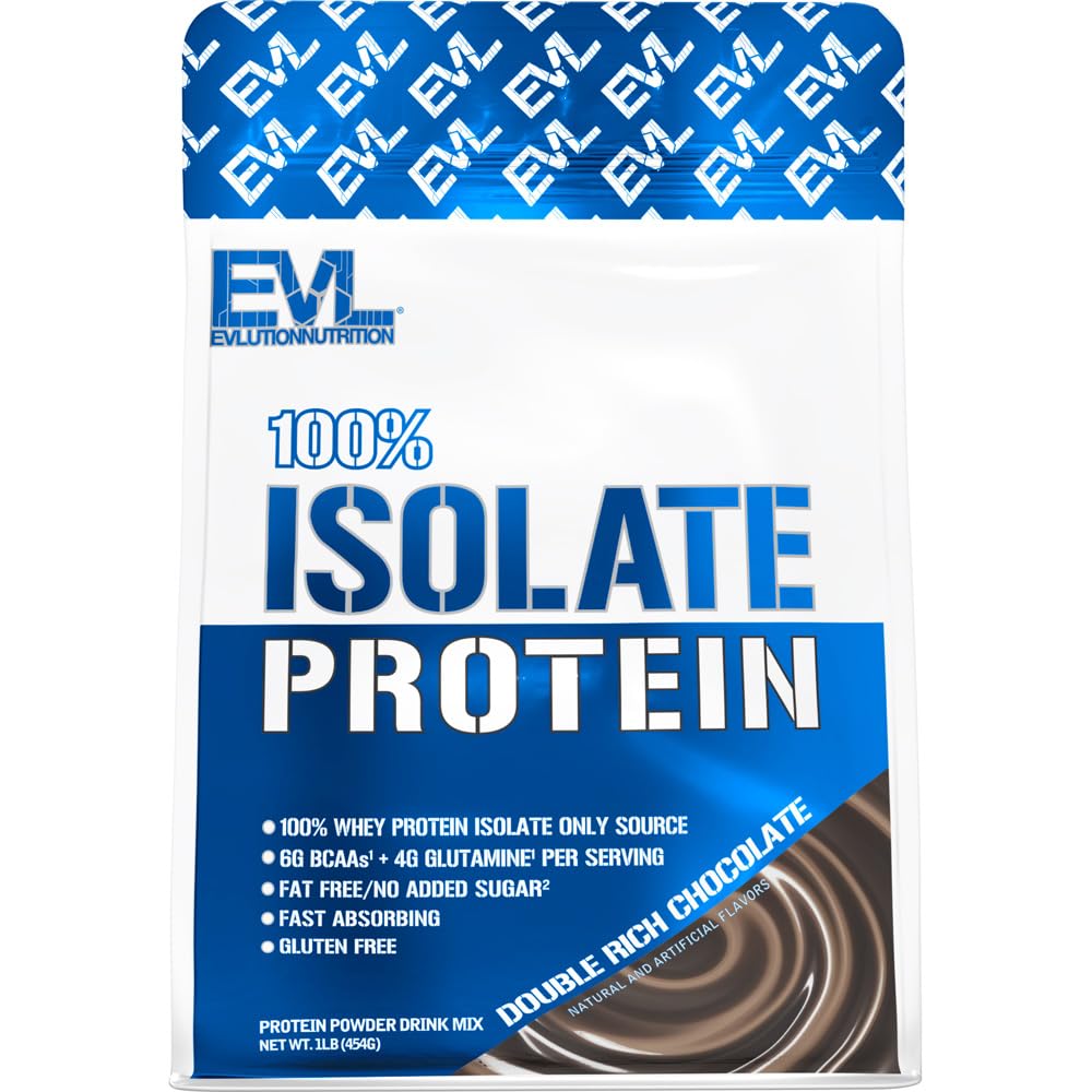 Eluce Nutrition 100% izolát, syrovátkový izolát proteinový prášek, 25 g rychle absorbujícího proteinu, bez přidaného cukru, Low- carb, gluten- free (dvojitá bohatá čokoláda, 1 LB)