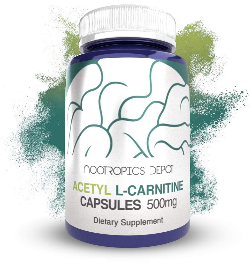 Nootropics Depot Acetyl L- karnitin Kapsle 124; 500mg IR 124; 90 Count IR 124; HCL Form IR 124; Energetický doplněk IR 124; Podporuje Mitochondriální funkce IR 124; ALCAR HCL