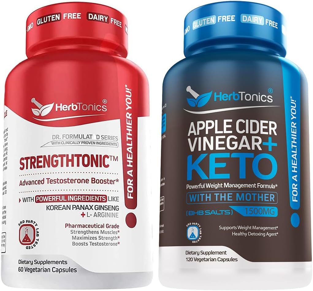 Testosteron Booster pro muže Muž Enhancing pilulky - rozšíření dodatek zvýšit velikost, Energy Strength & Stamina Vylepšení ženšen Pill 124; Apple Cider Ocet Kapsle Plus Keto BHB Duplica124; Fat Burner
