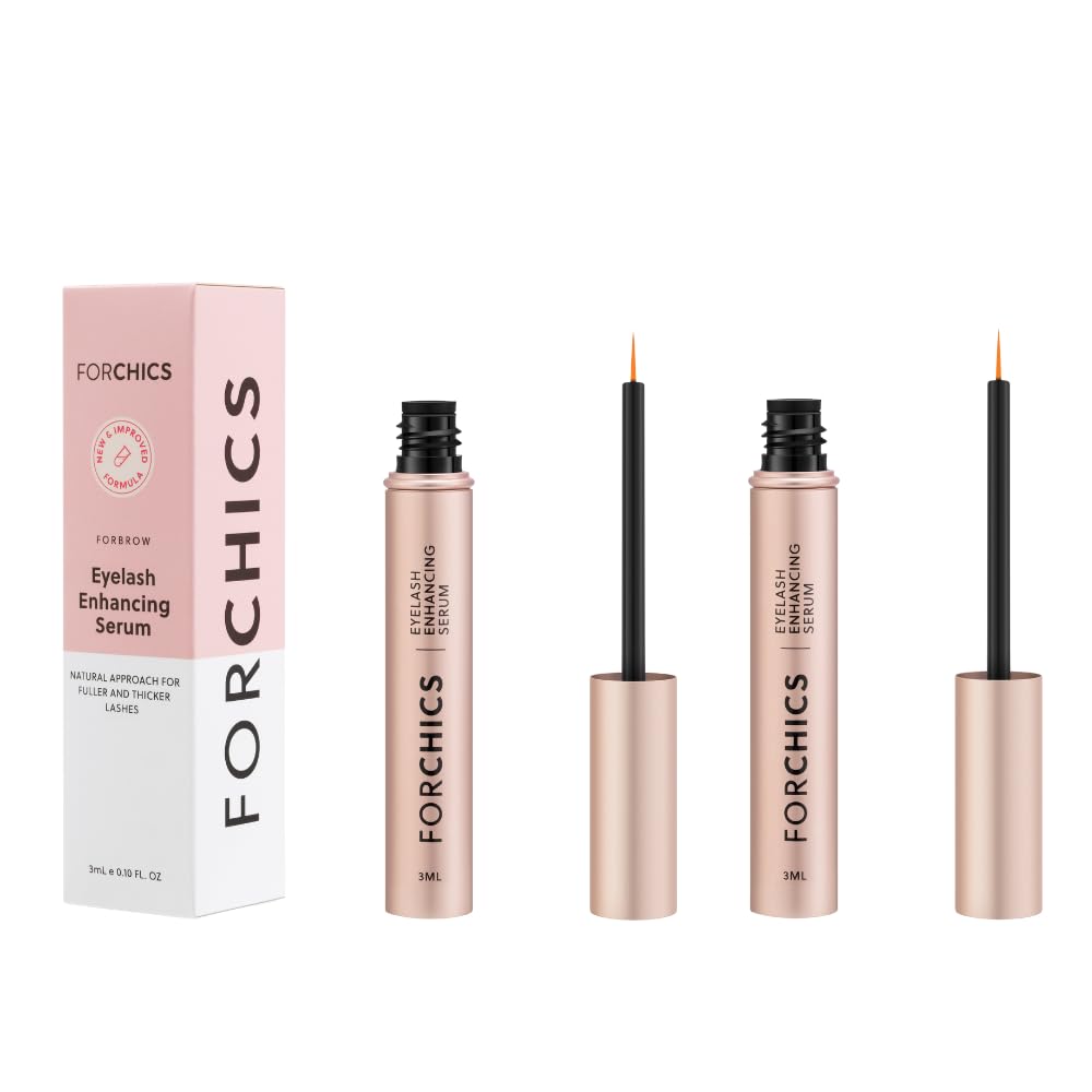 ForLash by ForChics: 2 Pack Ultimate Eylash Hormone- Free Growth Serum for Enhanced Fuller, Silnější, Delší řasy - Recrowth Booster, Organic Formule, Vegan & Cruelty- zdarma