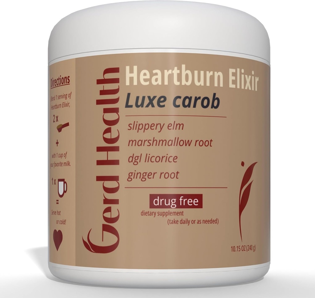 Heartburn Elixir: Bylinný prášek nápoj vyrobený s marshmallow kořen, slippery Elm Bark & DGL Licorice