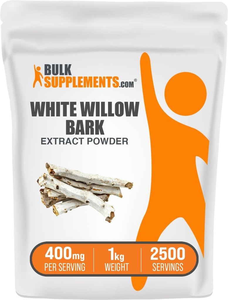 Bulkenpendiments.com White Willow Bark Extract Powder - Bylinný dodatek, White Willow Bark Powder - Gluten Free, 400mg na porci, 1kg (2,2 kg) (balení po 1)