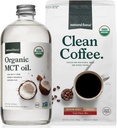 Natural Force Organic Ground Clean Coffee + Organic MCT Oil Bundle - 100% čisté kokosové MCTs & Mold & Mycotoxin Free Coffee - Non- GMO, Keto, Paleo, a Vegan - 10 Oz Bag a 16 Oz skleněná láhev